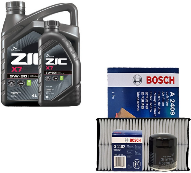 더뉴K7(VG)2.4 가솔린 지크 X7 5W30(5L)/SP 엔진오일세트 1182-2409, 1개, 5L
