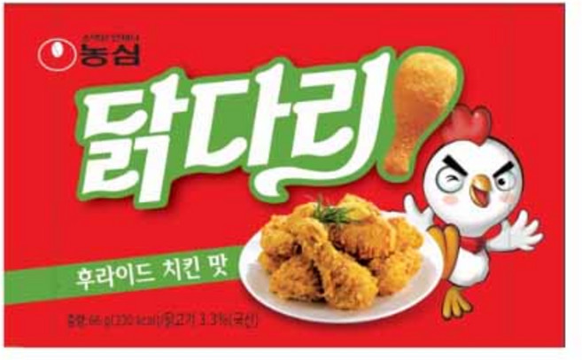 농심닭다리 후라이드 치킨맛, 66g, 4개