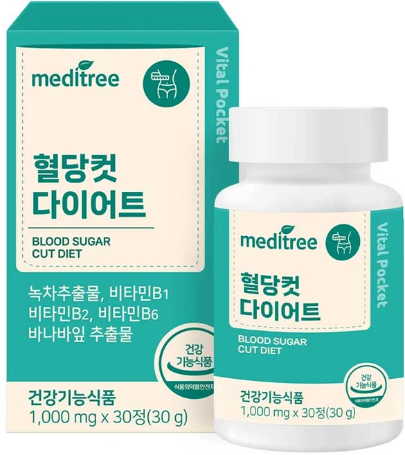 바이탈포켓 혈당컷 다이어트 녹차 바나바잎 추출물, 1개, 30정 - 쿠팡