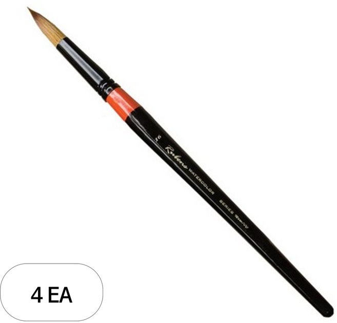 루벤스 720R 수채화 환 붓, 16호, 4개