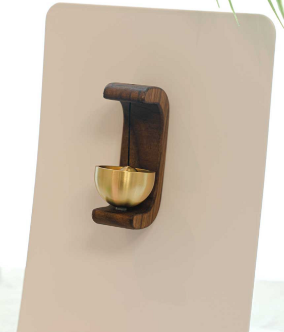 맑고 청아한 원목 강력자석 도어벨 현관문 출입문 미니종, 도어벨-월넷