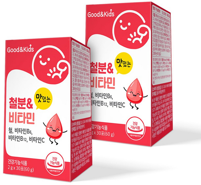 굿앤키즈 맛있는 키즈 철분 비타민, 2g, 60개