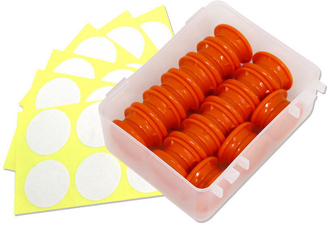 [ABC문구] 마그피아 네임자석홀더 스티커형 30개입(MNSH-30) / 마그랑 스티커 이름표자석 네오디움 자석, 주황(MNSH-30-O)