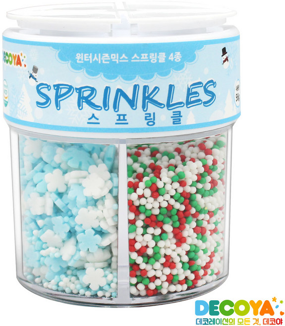 데코야 윈터시즌믹스 스프링클 4종 (스프링클/제과제빵/데코), 56g, 1개