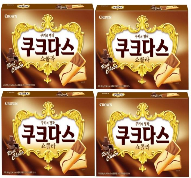 신상과자 크라운 쿠크다스 쇼콜라, 4개, 289g