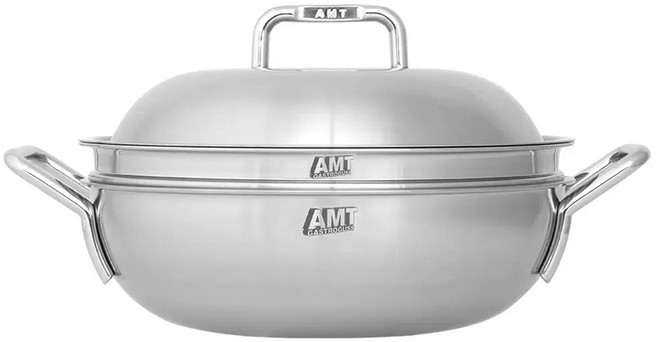 코스트코 AMT 샤프 시리즈 스테인리스 파티웍 통5중 멀티냄비 28cm 에이엠티 냄비 찜기, 스테인리스 스틸