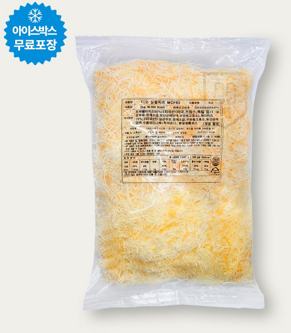디오 MCF82 엔젤헤어 눈꽃치즈 모짜렐라 체다치즈 피자치즈 자연100 2kg 냉동, 1개