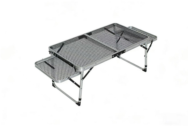 초경량 알루미늄 접이식 캠핑 테이블 높이조절 가능 차박 피크닉용 휴대용 간이 테이블, 실버