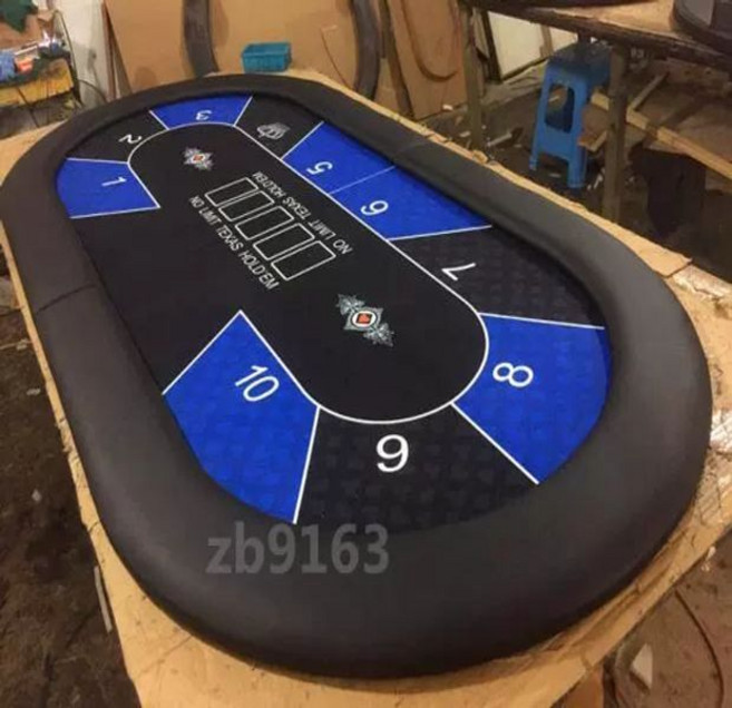 ONDA 홀덤테이블 고급 텍사스 홀덤 포커 휴대용 타원형 접이식 테이블 보드게임 포커게임, 2x1m 블루블랙, 1개