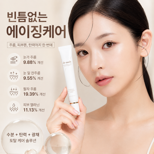 3위 - 드노아 하이드레이팅 호주 양태반 산양유 바쿠치올 아이크림 올 링클 크림 주름개선 피부탄력 보습케어 주름케어 