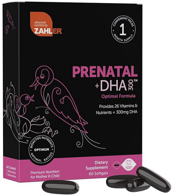 Zahler 產前 +DHA 300 優選配方軟膠囊, 1個, 60錠
