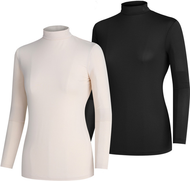 [투엘라] (1+1) 여성 긴팔 반폴라 티셔츠_썸머팝 냉감 골프 아웃도어 데일리 이너 폴라티