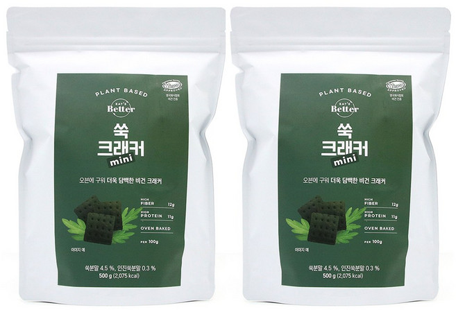 잇츠베러 크래커 쑥 500g 대용량, 2개