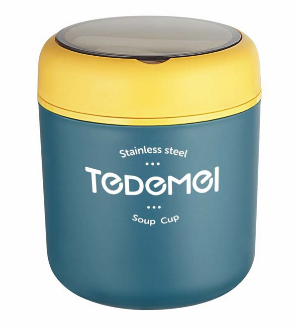 TEDEMEI 不銹鋼保溫湯杯, 304不鏽鋼內膽 藍色, 1個, 500ml