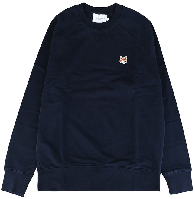 Maison Kitsuné 狐狸頭LOGO純棉插肩長袖T恤