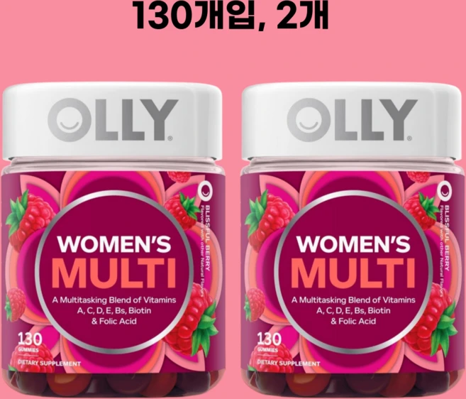 올리 여성용 멀티비타민 구미젤리 Blissful Berry 130개입, 130정, 2개 - 쿠팡