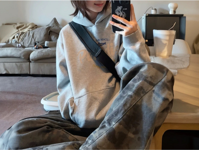 [올씨마] 여성 루즈핏 기모 맨투맨 긴팔티셔츠 후두티 오버핏 빅사이즈 후드티7127