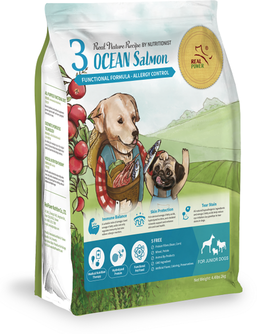 瑞威 Real Power 3號 海洋鮭魚 幼犬功能配方, 2kg, 1個, 混合口味