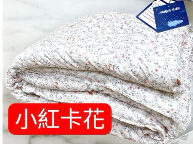韓國絨 玉米冬被 四季被 正韓原裝進口 保暖棉被, 小紅卡花핑크색 꽃