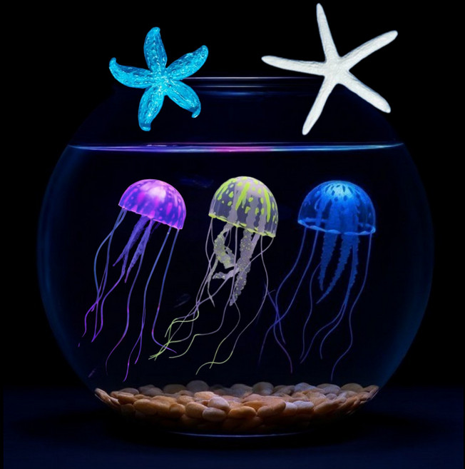컴위즈 인공 해파리 모형 불가사리 수족관 장식 어항 꾸미기, 1세트