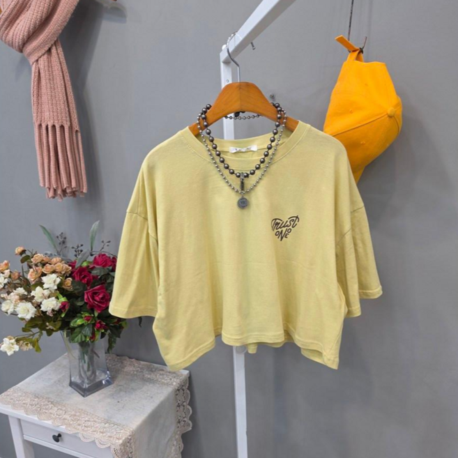 트러스트 크롭 트렌디 반팔티