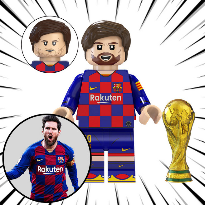 축구선수 호환블럭 브릭미니피규어 컬렉션 취미/수집/장식/컬렉션용 커스텀 호환 블록피겨 시리즈 F, 1개, FB-F08. 리오넬 메시