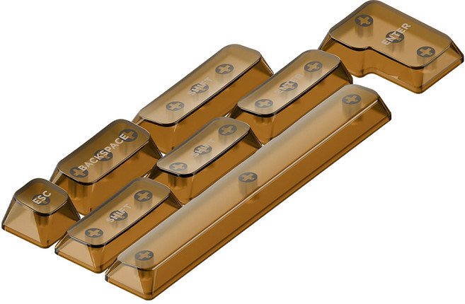 NUPHY 투명 크리스탈 키캡 mSA 프로파일 8키 RGB LED 투과 포인트키캡, 코스믹 모카