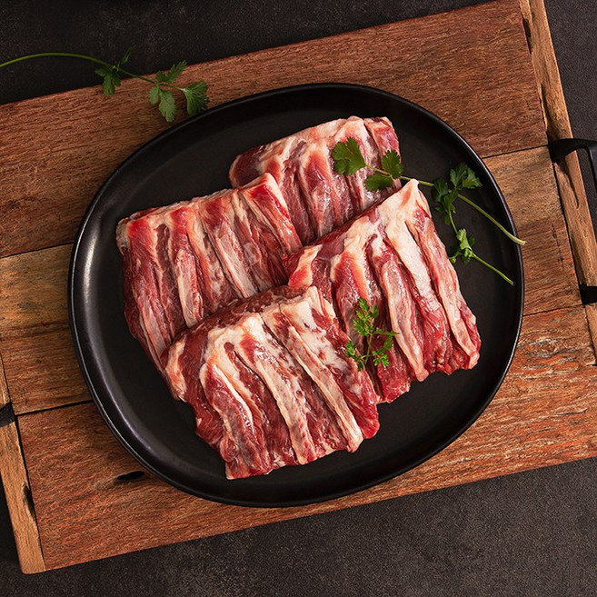 램스푸드 양고기 캠핑용 양늑간살500g 양살치살 고급갈비살+쯔란양념10g, 1개, 500g