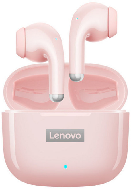 레노버 LP40 프로 TWS 이어폰 무선 블루투스 5.1 스포츠 터치 컨트롤, Pink