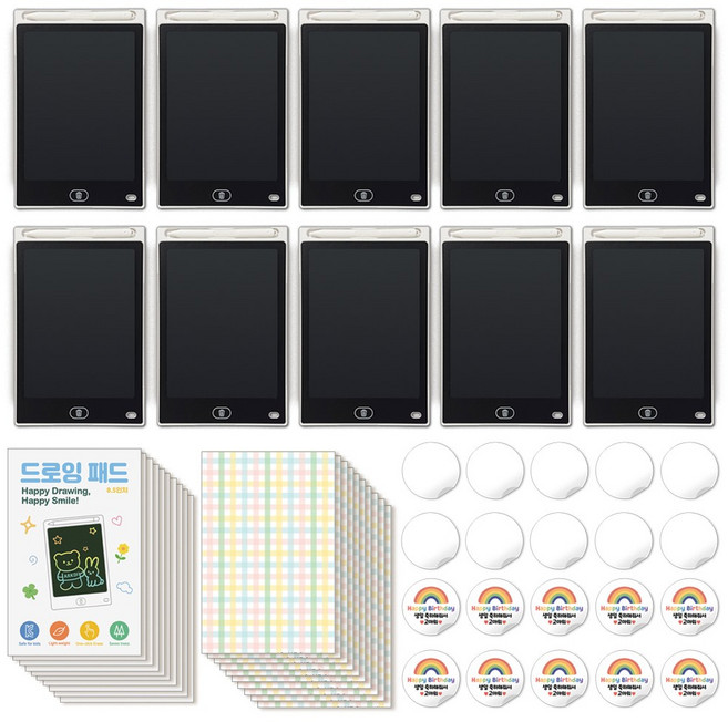 아크디 드로잉패드 생일선물 답례품 세트, 10개, 화이트