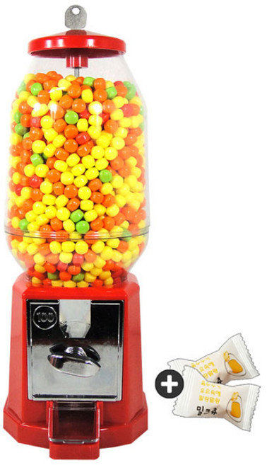 초코볼 캔디 미니자판기 2kg용량(레드) 1개(밀크츄 2개포함), 1개