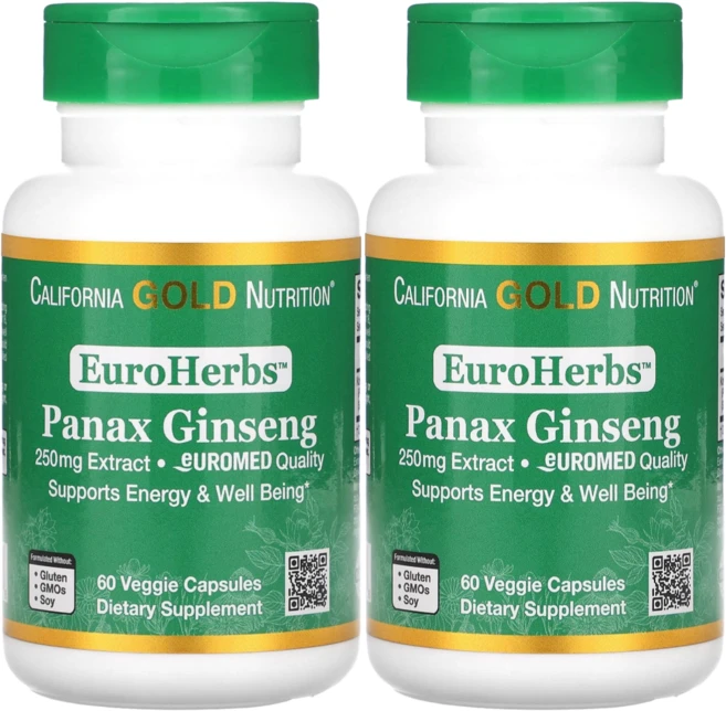 캘리포니아 골드 뉴트리션 CGN 인삼 추출물 250mg 60캡슐 2통, 2개, 60정 - 쿠팡