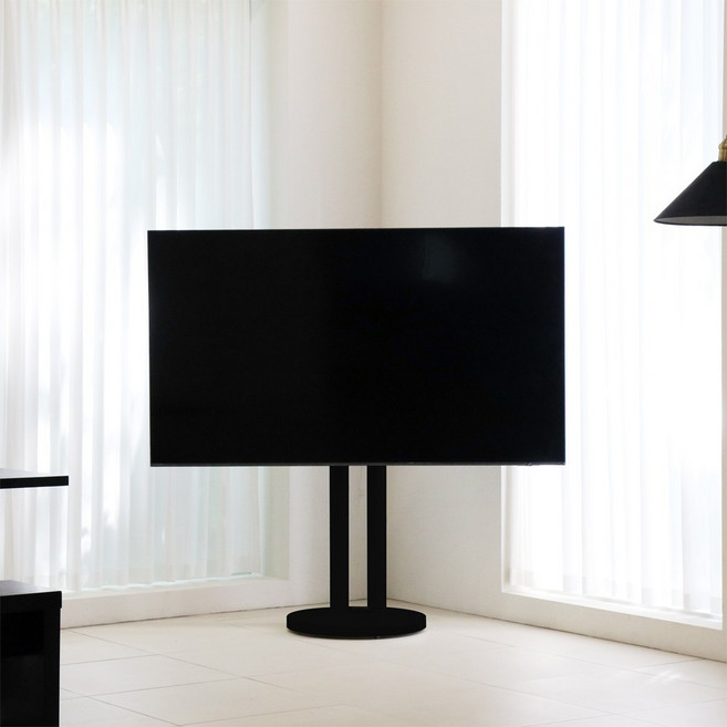 나무궁 100인치 85인치 티비거치대 TV스탠드 이동식 이젤형 삼성 LG 86인치 75인치 77인치 65인치 98인치 호환, 시크블랙, 1. 기본 거치대