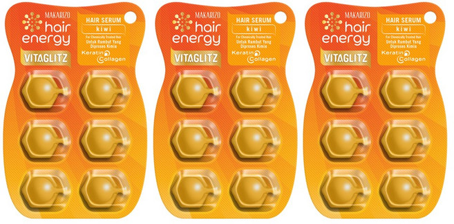 마카리조 키위 비타글리츠 헤어비타민 캡슐 헤어에센스 모발윤기 케어 손상모 헤어세럼, 18개, 1ml