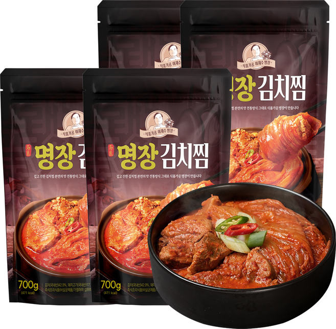 [이가네식품]이재수명장 명인의 프리미엄 명장김치찜 1-2인분, 4개, 700g