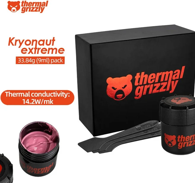 Thermal Grizzly KE 컴퓨터 열 그리스 대용량 페이스트 전도성 14.2W/MK CPU 그래픽 카드 노트북, 01 China Mainland, 03 Extreme 33.84g