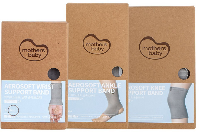 마더스베이비 에어로 소프트 손목 보호대 일반형 2p + 발목 보호대 2p + 무릎보호대 2p 세트