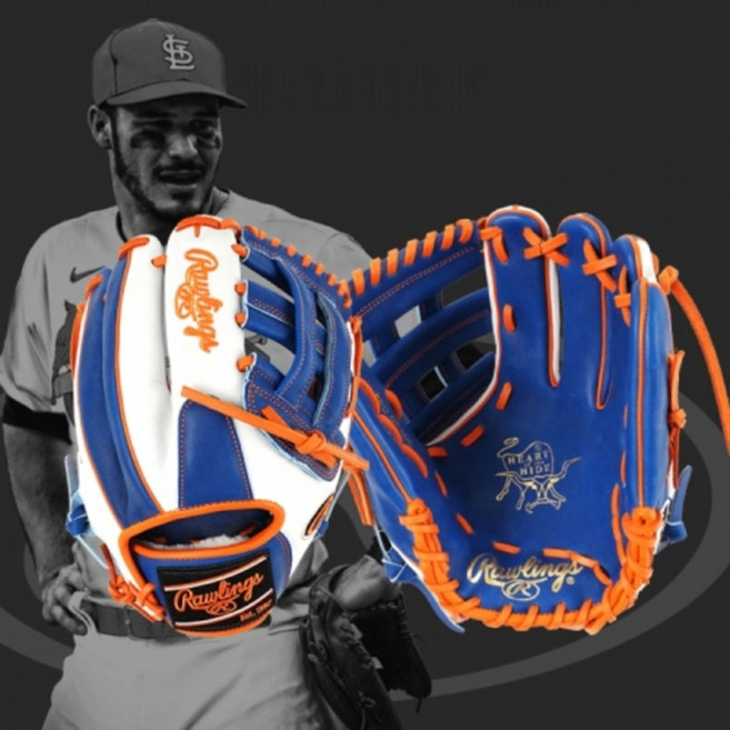 롤링스 MLB 어센틱 내야 야구글러브 HOH 놀란아레나도 12인치 화이트/블루/오렌지 GH2P, 1개