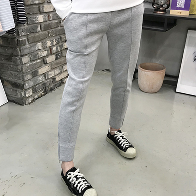 용된다 남자 겨울 네오프렌 지퍼 조거 트레이닝바지