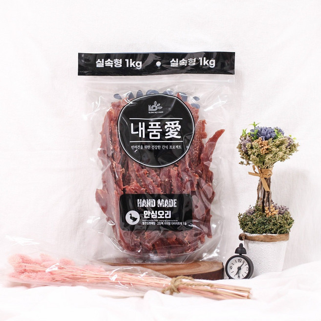 내품애 실속형 안심오리 1kg 대형견 강아지 간식, 1개