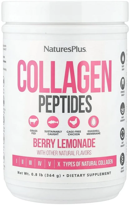 NaturesPlus 콜라겐 펩타이드 베리 레모네이드 맛 364g, 1개 - 쿠팡