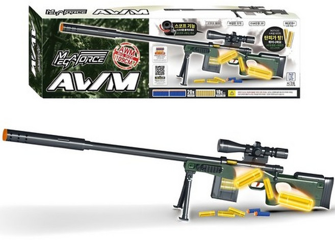 하하컴퍼니 메가포스 AWM 탄피배출 장난감총, 믹스컬러, 3개