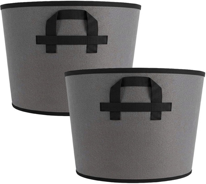 국산 튼튼한 부직포 화분 355x400, 2개, 그레이