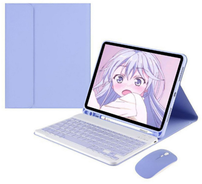 호환 무선 터치패드 키보드 프로 11 2022 에어 5 에어 4 10.9 10 번째 케이스 7 8 9 세대 10.2 3 프로 10.5 2 9.7 케이스 커버, [13] purple mouse