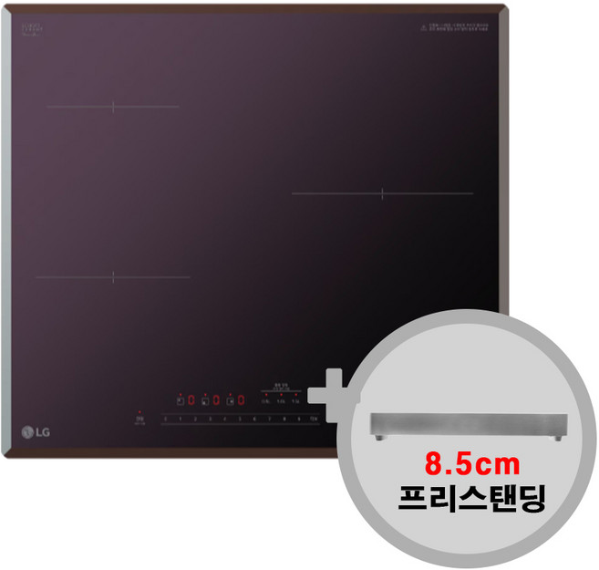 LG전자 디오스 인덕션 미라듀어 BEI3AMB4E+8.5cm 프리스탠딩 설치 1등급 / W, BEI3AMB4E