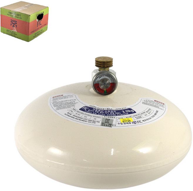 에프아이씨 자동확산 소화기 3kg 분사식 분말 ABC 소방 화재 진압 천정 천장 부착 설치 설비, 1개