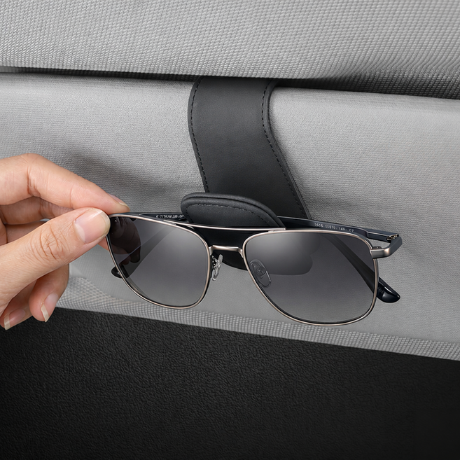 차량 선바이저 안경 클립 선글라스 거치대 자동차 안경걸이, 1개, 그레이