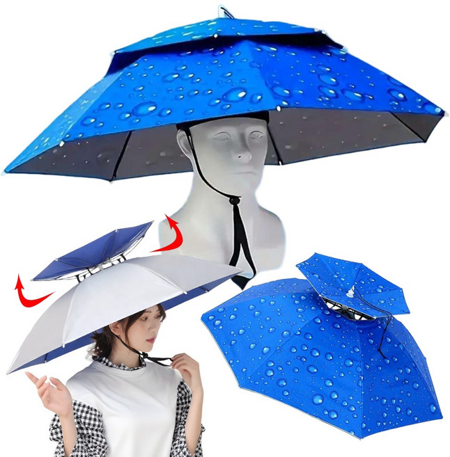 루나온 초경량 UV 완벽 차단 머리고정 양우산 두손 자유 삿갓 모자 캠핑 낚시 농사 필수템