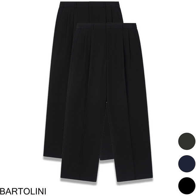 [바톨리니] 남성용 히든밴딩 와이드핏 데일리 와이드 슬랙스 팬츠 (M~6XL)