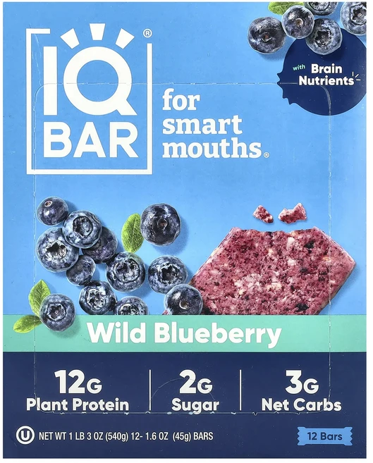 지금 곧 품절됩니다 IQBAR 식물성단백질 바 야생 블루베리 맛 바 12개 각 45g(1.6oz) 서둘러주시면 감사하겠습니다, IQBAR식물성단백질바야생블루베리맛바12개각45g16o, 45g - 쿠팡